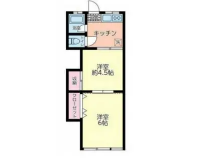 池袋寿荘(1DK/2階)の間取り写真