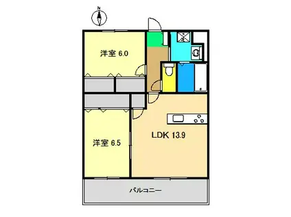メゾンチノ丸(2LDK/1階)の間取り写真