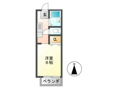 カウルミ(1K/1階)の間取り写真