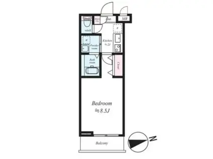 アイル三軒茶屋(1K/2階)の間取り写真