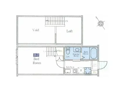 クレスト宮崎台(1K/2階)の間取り写真