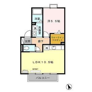 セジュールロイヤル A(1LDK/2階)の間取り写真