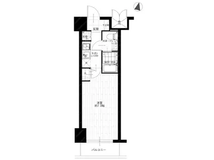 ピュアシティ横浜III(1K/2階)の間取り写真