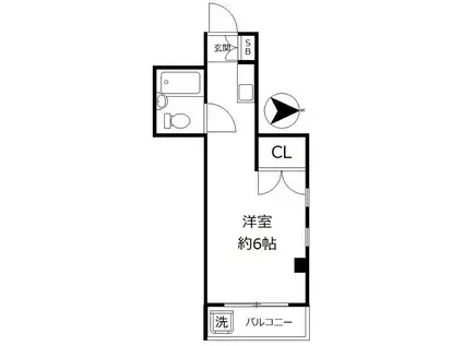 JPビル(ワンルーム/2階)の間取り写真