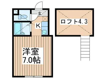 WELINA中央林間(1K/2階)の間取り写真