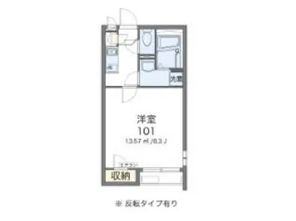 クレイノストンフィルドII(1K/2階)の間取り写真