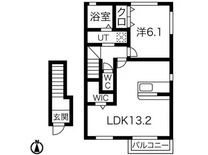 ルーチェG(1LDK/2階)の間取り写真