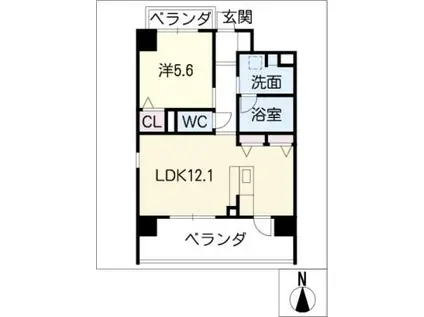 メイプルメゾン グレイス・コート(1LDK/2階)の間取り写真