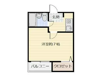 ハイム六甲(1K/1階)の間取り写真