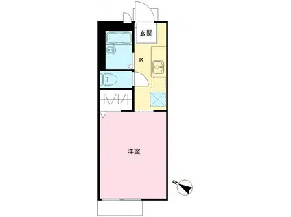 アルテミスコーポ(ワンルーム/1階)の間取り写真