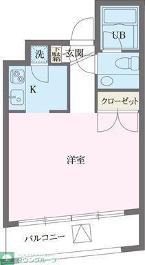 パークフロント西新宿(ワンルーム/8階)の間取り写真