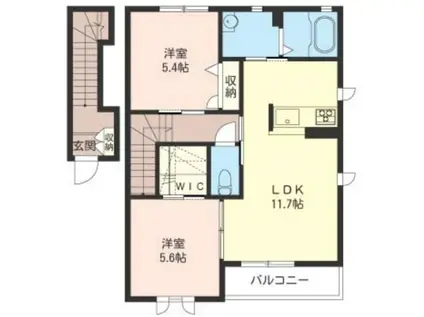 アーク パラシオン(2LDK/2階)の間取り写真