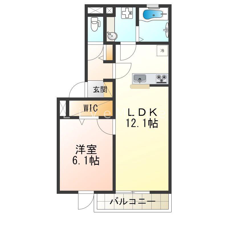 YKメゾン舞子台(1LDK/3階)の間取り写真