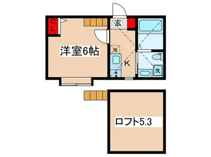 アザーレ・プラネ鶴川(1K/1階)の間取り写真