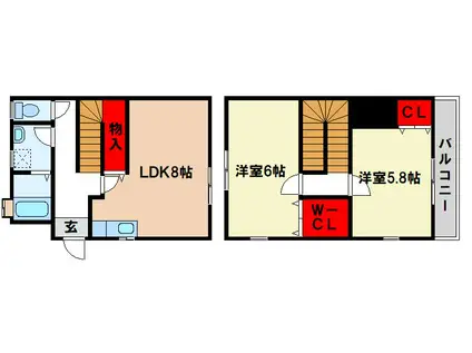 佐々コーポ(2LDK/1階)の間取り写真