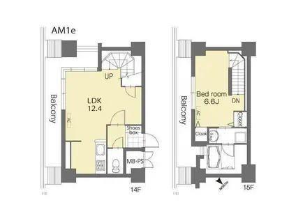 ラクレイス平尾ステーション(1LDK/14階)の間取り写真