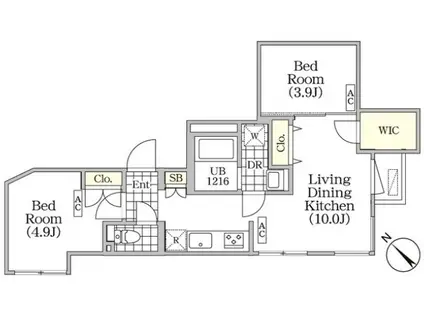 BRICK RESIDENCE 目黒本町 ブリックレジデンス目黒本町(2LDK/2階)の間取り写真