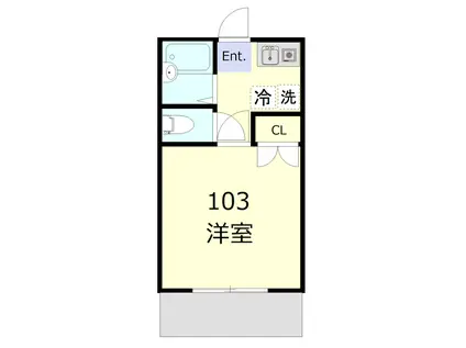 カーサ・コルザ杉田(1K/1階)の間取り写真