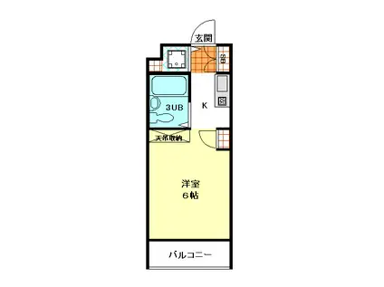 TOP・平和台第1(ワンルーム/1階)の間取り写真