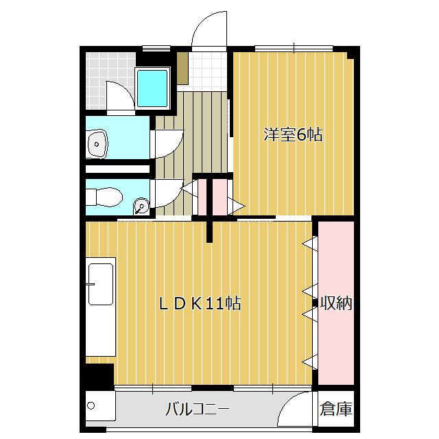 国光マンション(1LDK/3階)の間取り写真