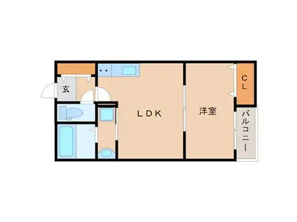 モダニズムイースト(1LDK/3階)の間取り写真