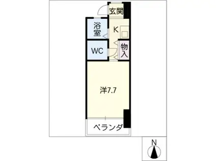 LIFETOWER(1K/2階)の間取り写真