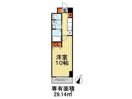 サングリーン新宿(1K/4階)の間取り写真