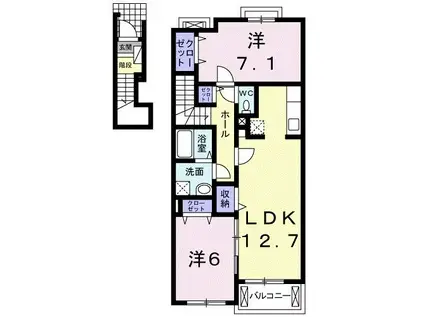 エテルノ・カーサ(2LDK/2階)の間取り写真