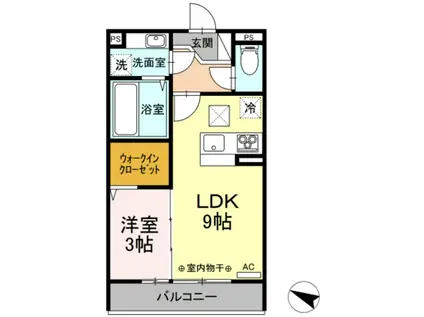 グラーツ(1LDK/1階)の間取り写真