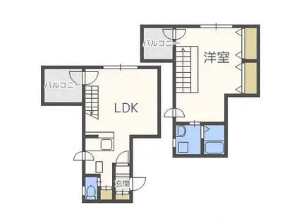 ポラリス美園(1LDK/2階)の間取り写真