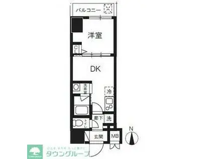 ハーモニーレジデンスグローバルキャピタル(1DK/1階)の間取り写真