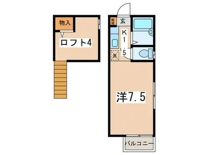 メゾン園(1K/2階)の間取り写真