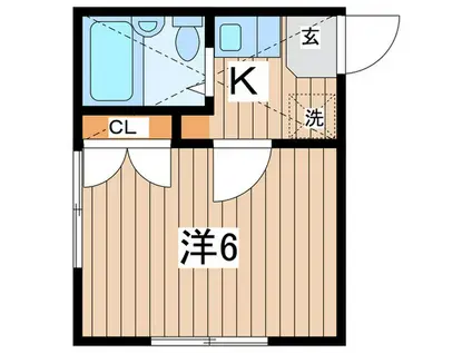ジョイフル大倉山(1K/2階)の間取り写真