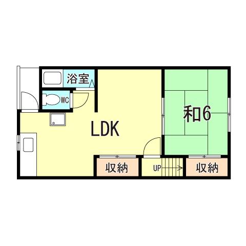 第1太陽ハイツ(2DK/2階)の間取り写真