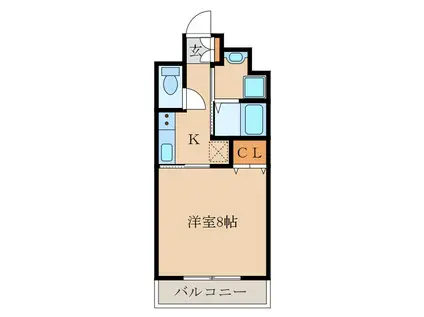 マンションブリランテ(1K/4階)の間取り写真