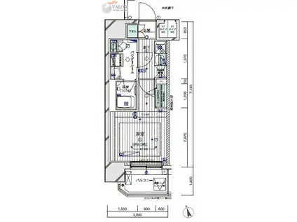 メインステージ川崎クロシアI(1K/11階)の間取り写真