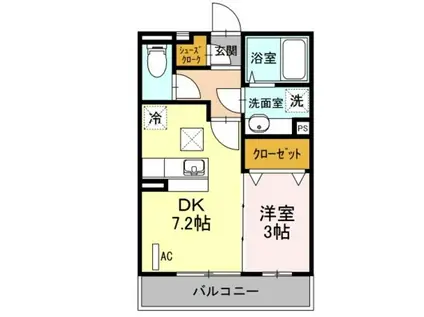 コンフォール新横濱II(1DK/1階)の間取り写真