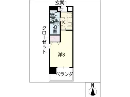 ESSE東別院(1K/4階)の間取り写真