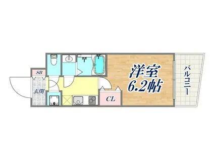 セレニテ神戸ミラクノール(1K/3階)の間取り写真