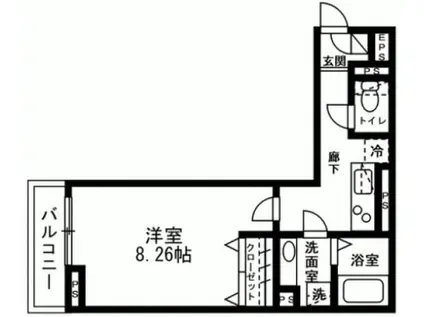 SKYE ROOM スカイエルーム(1K/2階)の間取り写真