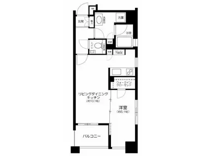 プレシス東神田(1LDK/6階)の間取り写真