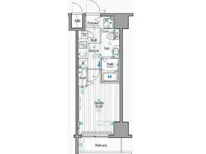 ガーラ・シティ王子(1K/10階)の間取り写真