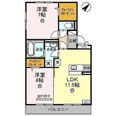 ウエストゲート(2LDK/3階)の間取り写真