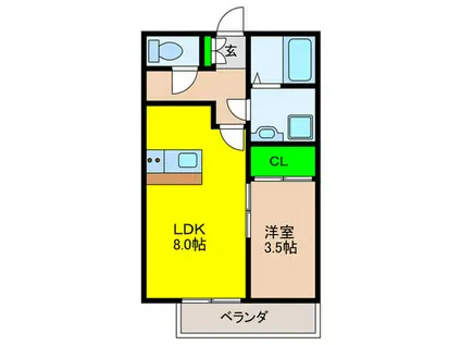 PREVOYANCE堤(1LDK/2階)の間取り写真
