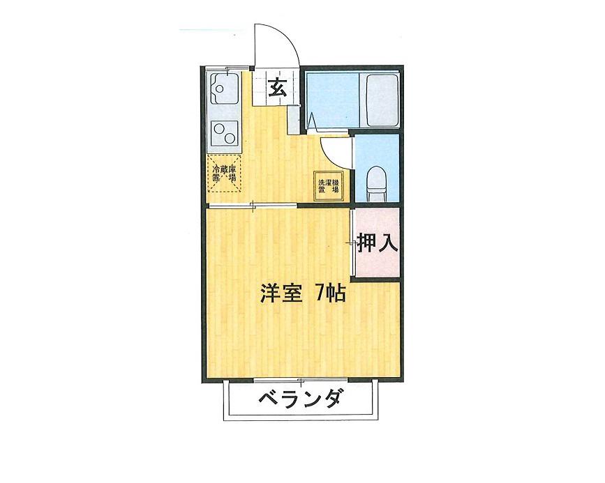 アミティハウス(1K/1階)の間取り写真