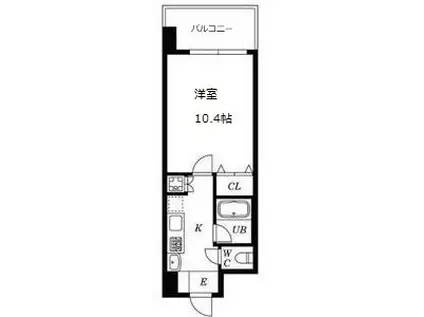 鶴舞パークヒルズ(1K/7階)の間取り写真