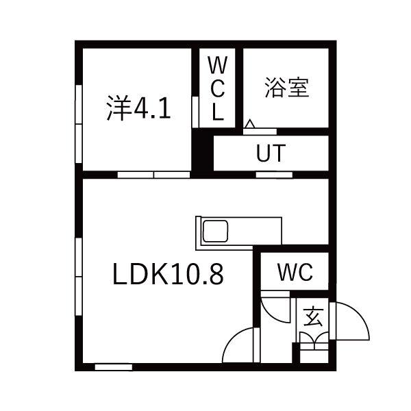 LUXIA NANGO(1LDK/2階)の間取り写真