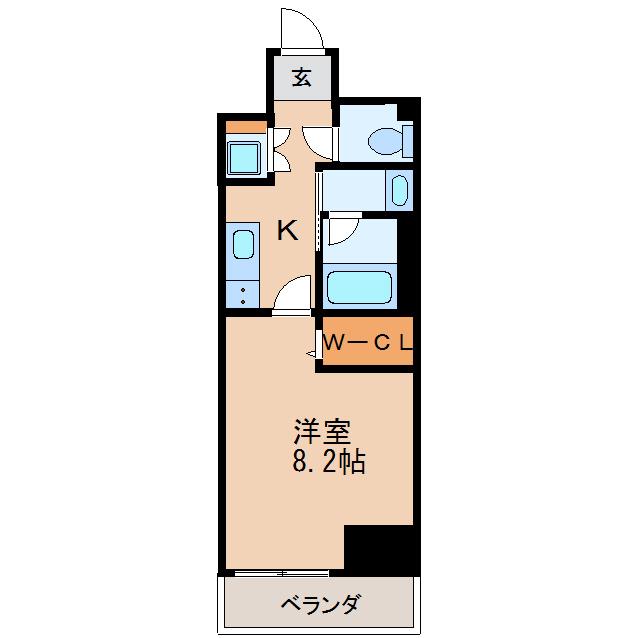AZUR YABACHO(1K/5階)の間取り写真