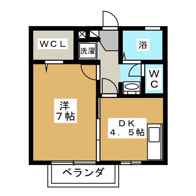 ルナ・ソーレ(1DK/2階)の間取り写真