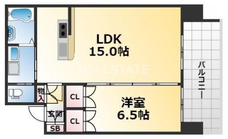 アルファレガロ神戸ウエスト(1LDK/11階)の間取り写真